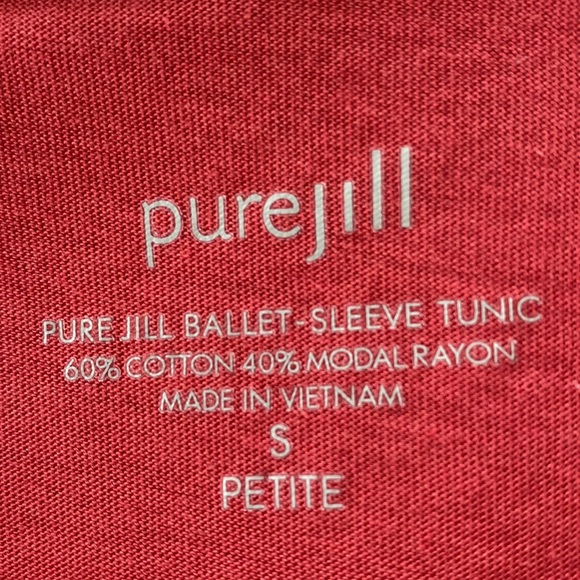 J. Jill Tops Pure Jill Ballet Sleeve Scoop Neck Red Tunic Top